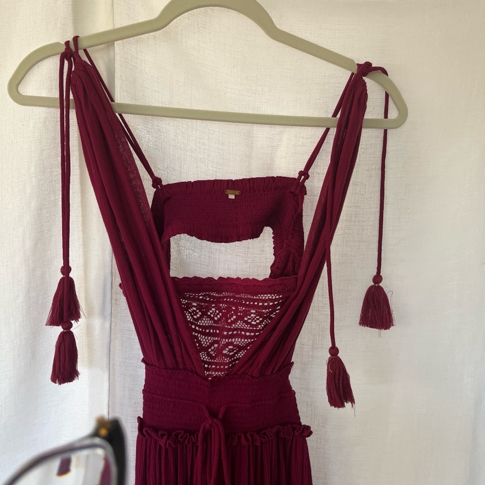 Free People Santa Maria Women's Sleeveless Lace-Trim Maxi Dress Size XS - Picture 3 of 3